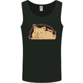 Cat and Pizza Funny Antisocial Mens Vest Tank Top Black
