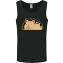 Cat and Pizza Funny Antisocial Mens Vest Tank Top Black
