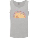 Cat and Pizza Funny Antisocial Mens Vest Tank Top Sports Grey
