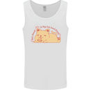 Cat and Pizza Funny Antisocial Mens Vest Tank Top White