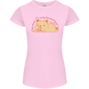 Cat and Pizza Funny Antisocial Womens Petite Cut T-Shirt Light Pink