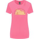 Cat and Pizza Funny Antisocial Womens Wider Cut T-Shirt Azalea