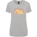 Cat and Pizza Funny Antisocial Womens Wider Cut T-Shirt Sports Grey