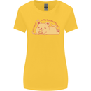Cat and Pizza Funny Antisocial Womens Wider Cut T-Shirt Yellow