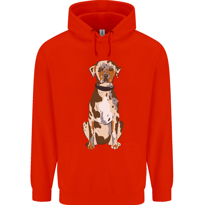 Catahoula Shepherd Dog Mens 80% Cotton Hoodie Bright Red
