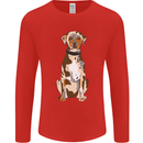 Catahoula Shepherd Dog Mens Long Sleeve T-Shirt Red