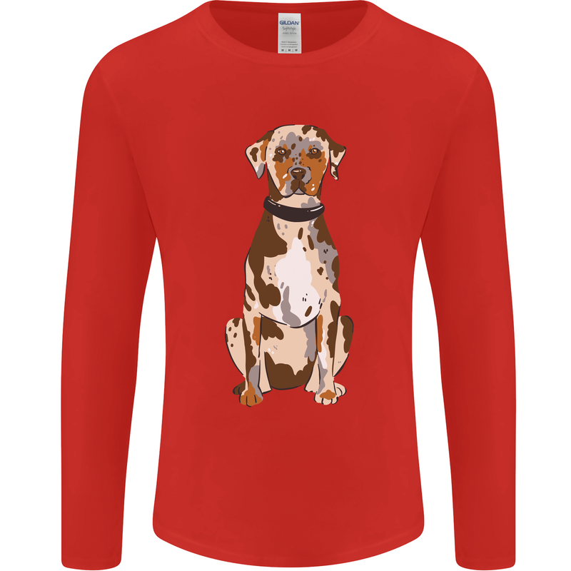 Catahoula Shepherd Dog Mens Long Sleeve T-Shirt Red