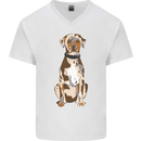 Catahoula Shepherd Dog Mens V-Neck Cotton T-Shirt White