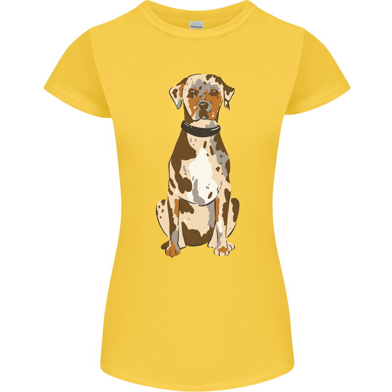Catahoula Shepherd Dog Womens Petite Cut T-Shirt Yellow