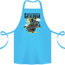 Catalorian Funny Cat Parody Cotton Apron 100% Organic Turquoise