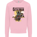 Catalorian Funny Cat Parody Kids Sweatshirt Jumper Light Pink