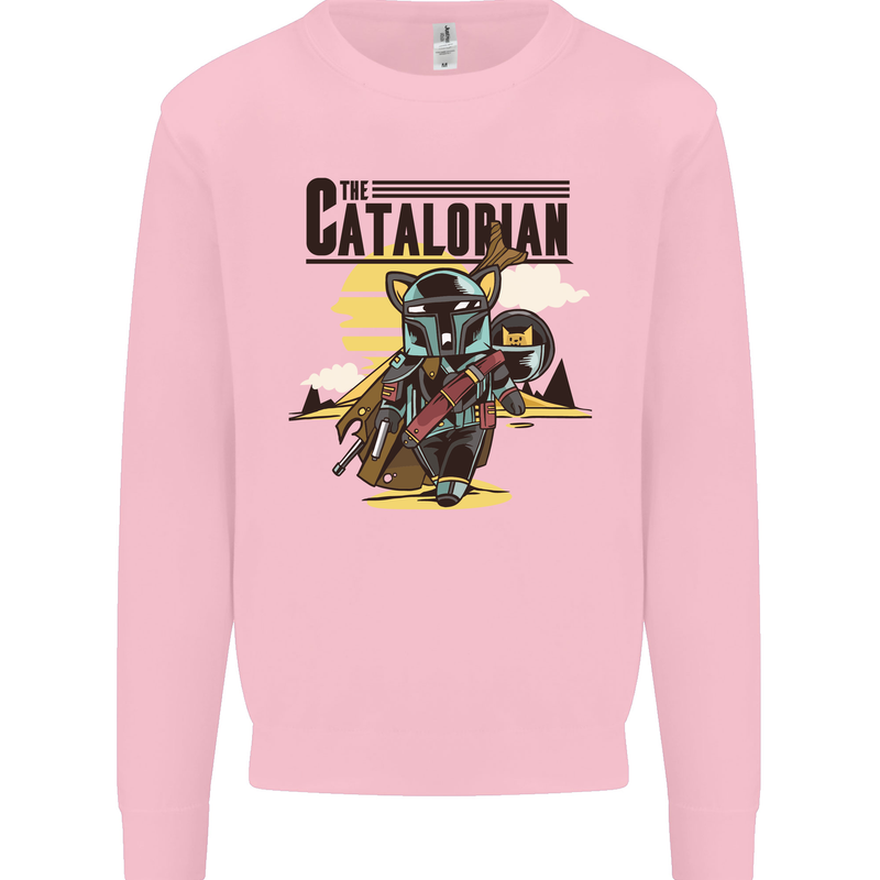 Catalorian Funny Cat Parody Kids Sweatshirt Jumper Light Pink