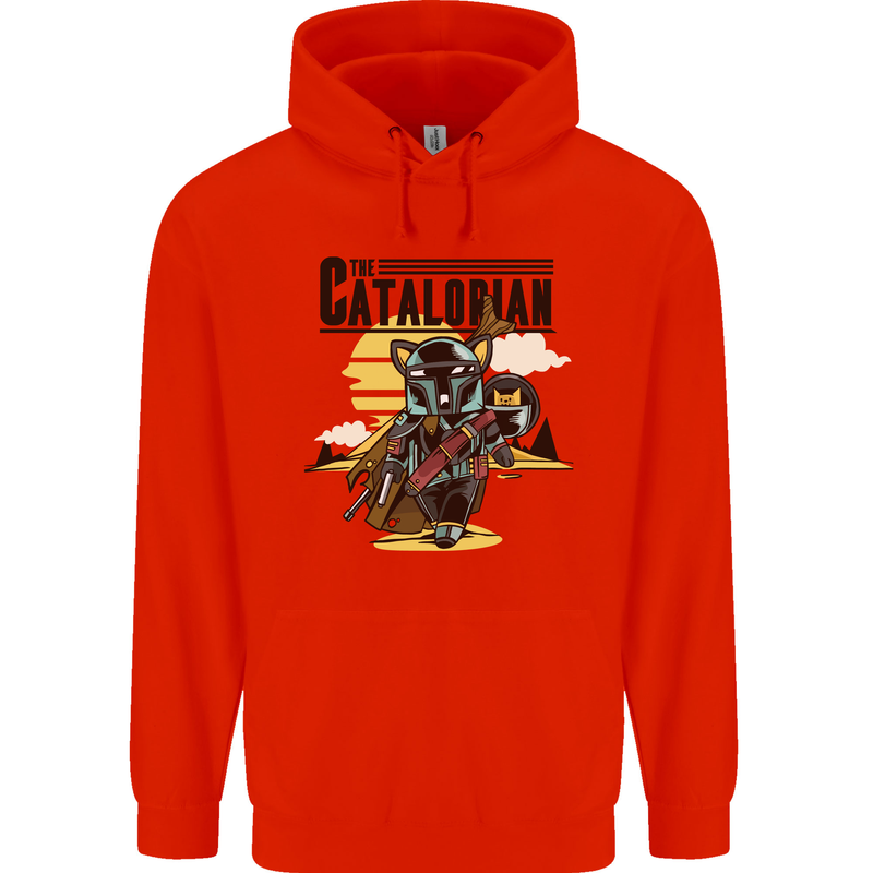 Catalorian Funny Cat Parody Mens 80% Cotton Hoodie Bright Red