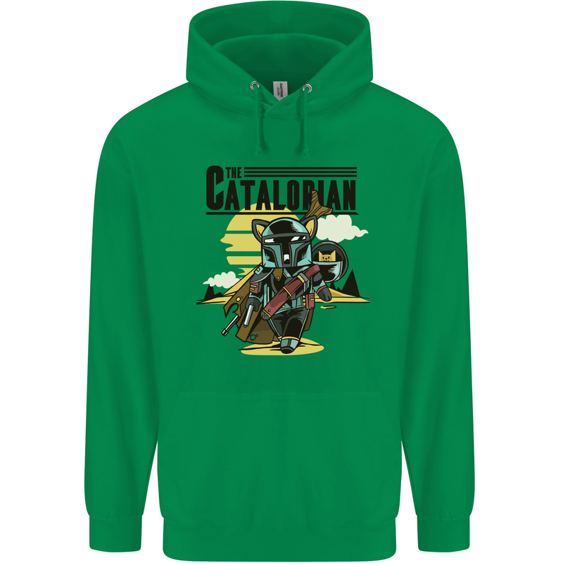 Catalorian Funny Cat Parody Mens 80% Cotton Hoodie Irish Green