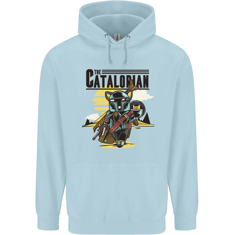 Catalorian Funny Cat Parody Mens 80% Cotton Hoodie Light Blue