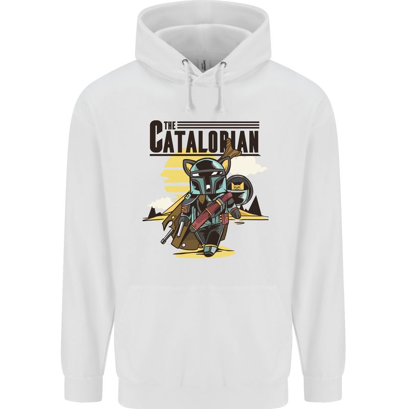 Catalorian Funny Cat Parody Mens 80% Cotton Hoodie White