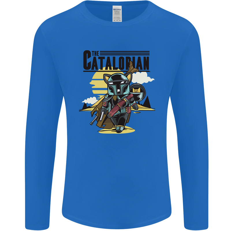 Catalorian Funny Cat Parody Mens Long Sleeve T-Shirt Royal Blue