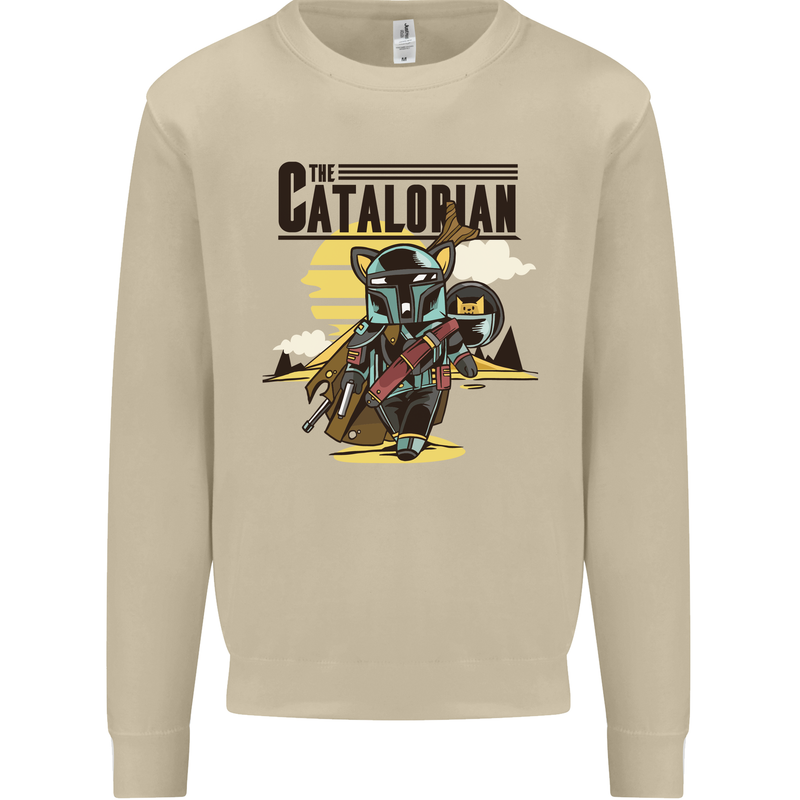 Catalorian Funny Cat Parody Mens Sweatshirt Jumper Sand