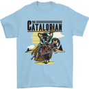 Catalorian Funny Cat Parody Mens T-Shirt 100% Cotton Light Blue