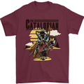 Catalorian Funny Cat Parody Mens T-Shirt 100% Cotton Maroon