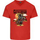 Catalorian Funny Cat Parody Mens V-Neck Cotton T-Shirt Red