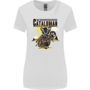 Catalorian Funny Cat Parody Womens Wider Cut T-Shirt White