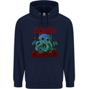 Cathulhu Funny Cat Cthulhu Parody Kraken Childrens Kids Hoodie Navy Blue
