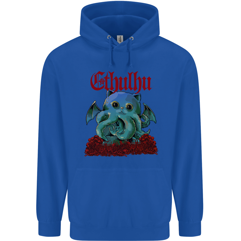 Cathulhu Funny Cat Cthulhu Parody Kraken Childrens Kids Hoodie Royal Blue