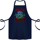 Cathulhu Funny Cat Cthulhu Parody Kraken Cotton Apron 100% Organic Navy Blue