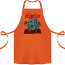 Cathulhu Funny Cat Cthulhu Parody Kraken Cotton Apron 100% Organic Orange
