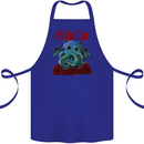 Cathulhu Funny Cat Cthulhu Parody Kraken Cotton Apron 100% Organic Royal Blue