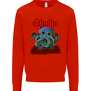 Cathulhu Funny Cat Cthulhu Parody Kraken Kids Sweatshirt Jumper Bright Red