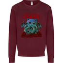 Cathulhu Funny Cat Cthulhu Parody Kraken Kids Sweatshirt Jumper Maroon