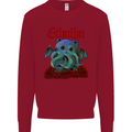 Cathulhu Funny Cat Cthulhu Parody Kraken Kids Sweatshirt Jumper Red