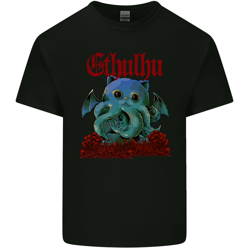 Cathulhu Funny Cat Cthulhu Parody Kraken Kids T-Shirt Childrens Black