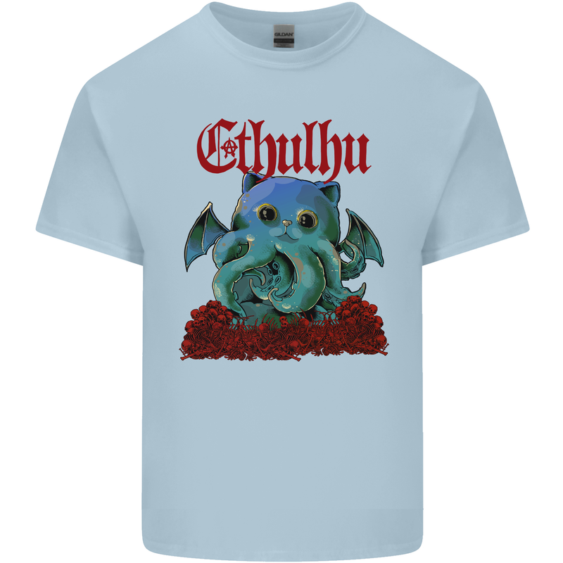 Cathulhu Funny Cat Cthulhu Parody Kraken Kids T-Shirt Childrens Light Blue