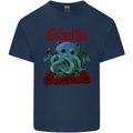 Cathulhu Funny Cat Cthulhu Parody Kraken Kids T-Shirt Childrens Navy Blue