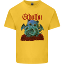Cathulhu Funny Cat Cthulhu Parody Kraken Kids T-Shirt Childrens Yellow