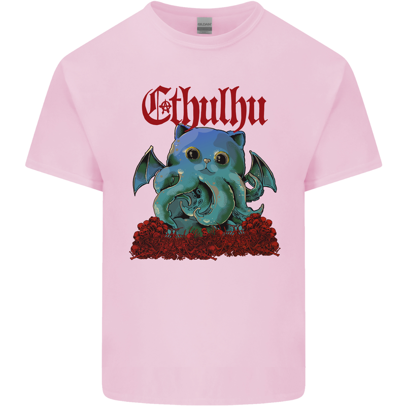 Cathulhu Funny Cat Cthulhu Parody Kraken Mens Cotton T-Shirt Tee Top Light Pink