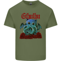 Cathulhu Funny Cat Cthulhu Parody Kraken Mens Cotton T-Shirt Tee Top Military Green