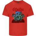 Cathulhu Funny Cat Cthulhu Parody Kraken Mens Cotton T-Shirt Tee Top Red