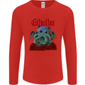 Cathulhu Funny Cat Cthulhu Parody Kraken Mens Long Sleeve T-Shirt Red