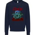 Cathulhu Funny Cat Cthulhu Parody Kraken Mens Sweatshirt Jumper Navy Blue