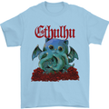 Cathulhu Funny Cat Cthulhu Parody Kraken Mens T-Shirt Cotton Gildan Light Blue