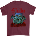 Cathulhu Funny Cat Cthulhu Parody Kraken Mens T-Shirt Cotton Gildan Maroon