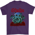 Cathulhu Funny Cat Cthulhu Parody Kraken Mens T-Shirt Cotton Gildan Purple