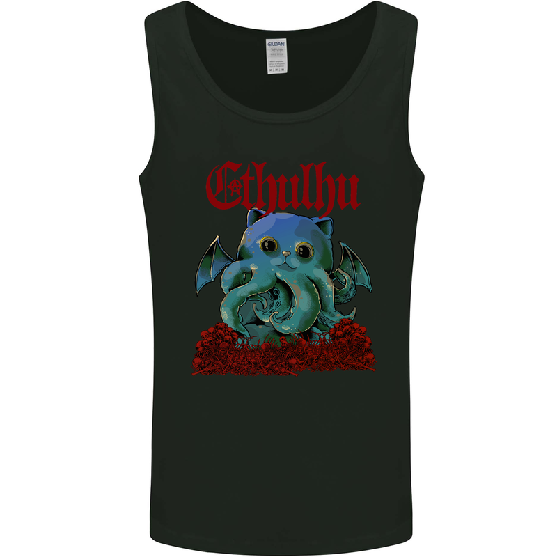 Cathulhu Funny Cat Cthulhu Parody Kraken Mens Vest Tank Top Black