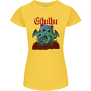 Cathulhu Funny Cat Cthulhu Parody Kraken Womens Petite Cut T-Shirt Yellow