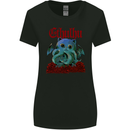 Cathulhu Funny Cat Cthulhu Parody Kraken Womens Wider Cut T-Shirt Black