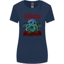 Cathulhu Funny Cat Cthulhu Parody Kraken Womens Wider Cut T-Shirt Navy Blue